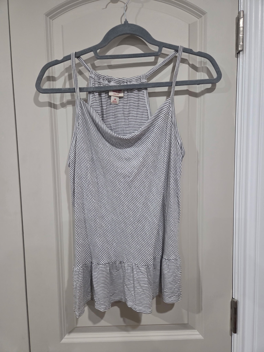 Mossimo Supply Co Halter Tank Spaghetti Strap Juniors M Black White Stripes